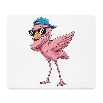 Art de dessin animé Cool Dabbing Flamingo - Tapis de souris (format paysage) - blanc - Devant