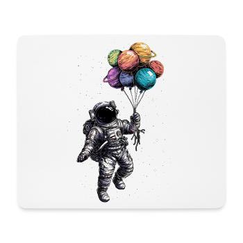 Astronaute et bouquet de ballons colorés - Pour femmes - Tapis de souris (format paysage) - blanc - Devant