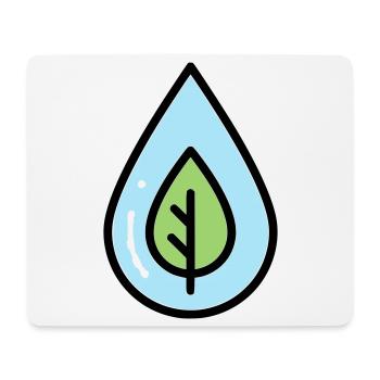 Wassertropfen Blatt Öko - Mousepad (Querformat) - Weiß - Vorne