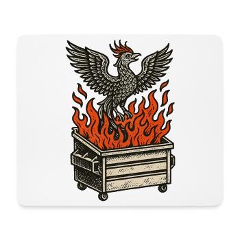 Phoenix Rising From Fire Dumpster - Mouse Pad (horizontal) - white - Front
