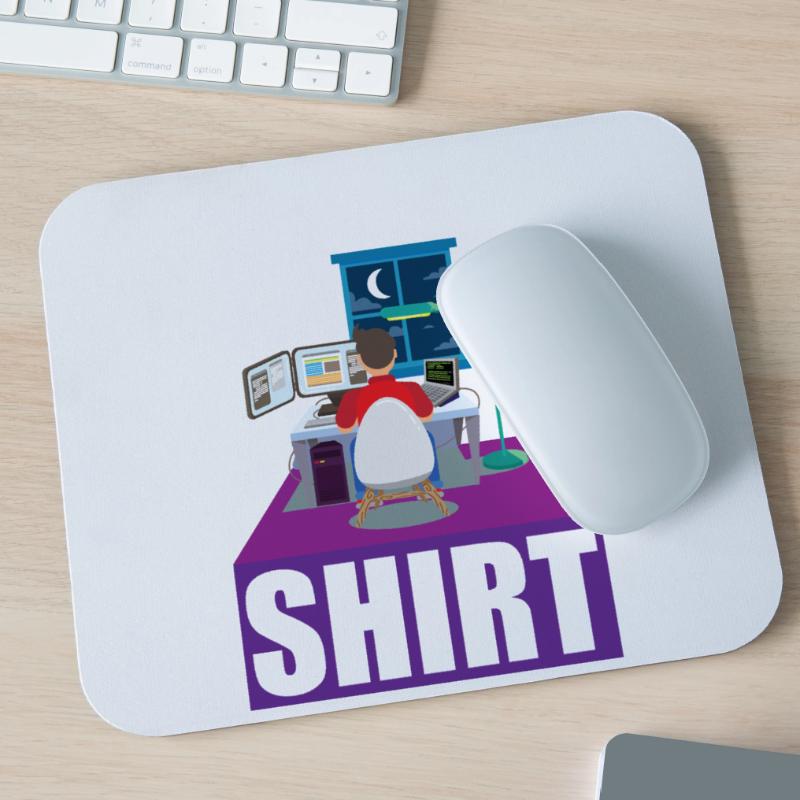 Night Shift Coder Programmer Desk Graphic Mousepad (Querformat)