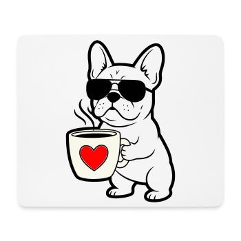 Résumé du Frenchie Dog Coffee - Tapis de souris (format paysage) - blanc - Devant