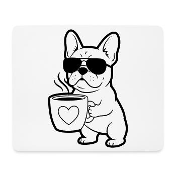 Résumé du Frenchie Dog Coffee - Tapis de souris (format paysage) - blanc - Devant
