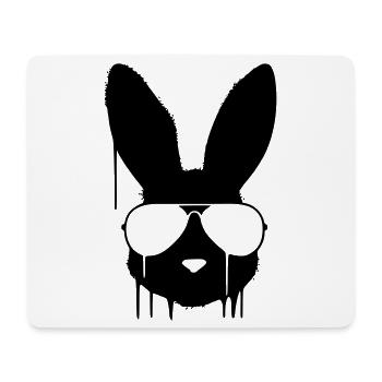 Cooler Hase Brille Graffiti - Mousepad (Querformat) - Weiß - Vorne