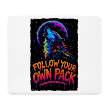 Alpha Wolf Multicolor Design Follow Your Own Pack - Mouse Pad (horizontal) - white - Front