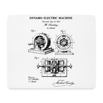 Electric Machine Patent Blueprint - Mouse Pad (horizontal) - white - Front