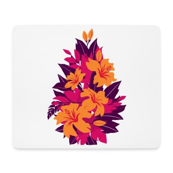 Fleurs de feu néon en hibiscus - Tapis de souris (format paysage) - blanc - Devant