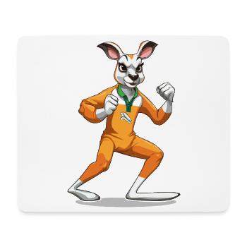 Känguru Kampfschritt Orange Overalls - Mousepad (Querformat) - Weiß - Vorne