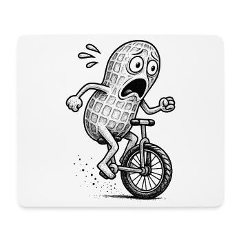 Panic Peanut auf dem Fahrrad - Mousepad (Querformat) - Weiß - Vorne