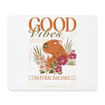 Vibes Capybara Design - Mouse Pad (horizontal) - white - Front