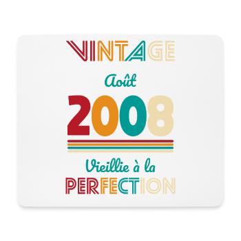 18th Birthday - Vintage - August 2008 - Mouse Pad (horizontal) - white - Front