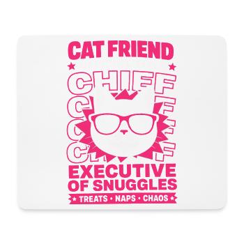 Ami chat Directeur général de Snuggles - Tapis de souris (format paysage) - blanc - Devant