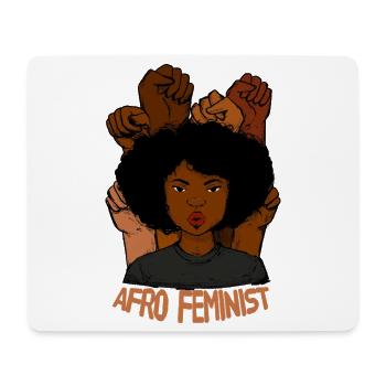 Afro-feministische schwarze Frauenkraft erhob Fäuste - Mousepad (Querformat) - Weiß - Vorne