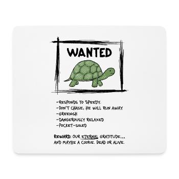 Wanted Schildkröte – Lustiges Tiermotiv - Mousepad (Querformat) - Weiß - Vorne