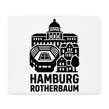 Hamburg Rotherbaum – Tennis & Uni Silhouette - Mousepad (Querformat) - Weiß - Vorne