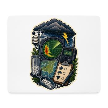Carte d’observation des tempêtes Nuages radio - Tapis de souris (format paysage) - blanc - Devant