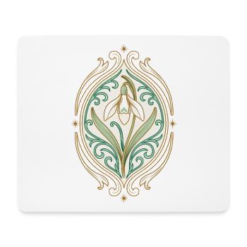 Jugendstil Iris Ornament - Mousepad (Querformat) - Weiß - Vorne