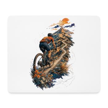Floraler Mountainbike-Aufstieg - Mousepad (Querformat) - Weiß - Vorne