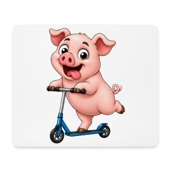 Pig Scooter Scooter Funny Farm Motif - Mouse Pad (horizontal) - white - Front