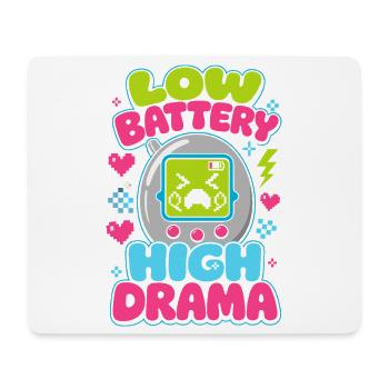 Low Battery High Drama Retro - Mousepad (Querformat) - Weiß - Vorne