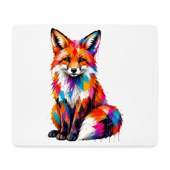 Colorful fox with splashes of color - Mouse Pad (horizontal) - white - Front
