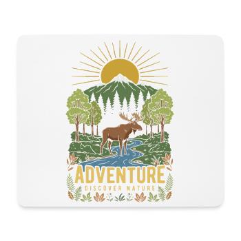 Sunrise Moose Forest Landscape - Mouse Pad (horizontal) - white - Front