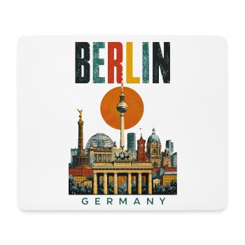 Berlin Germany Retro City Skyline - Mouse Pad (horizontal) - white - Front