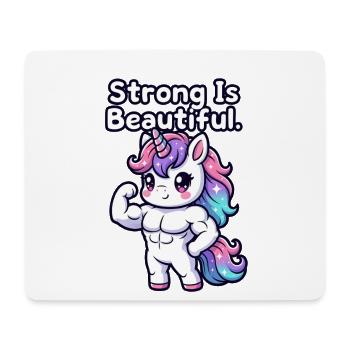 Fort est une licorne belle - Tapis de souris (format paysage) - blanc - Devant