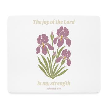 Die Freude des Herrn – Iris-Blumendesign - Mousepad (Querformat) - Weiß - Vorne