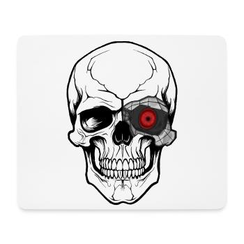 Mecha Skull Tech Art - Mousepad (Querformat) - Weiß - Vorne