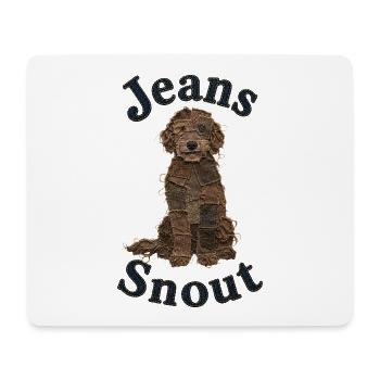 Brauner Doodle im Jeansflicken-Stil - Mousepad (Querformat) - Weiß - Vorne