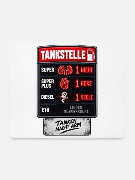 Tanken Macht Arm Spritpreise Tankstelle - Mousepad (Querformat) - Weiß