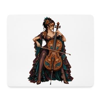 Cello Diva im ArtNouveau Gewand - Mousepad (Querformat) - Weiß - Vorne