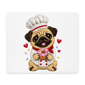 Mops Hund süßer Mops niedlicher Mops - Mousepad (Querformat) - Weiß - Vorne