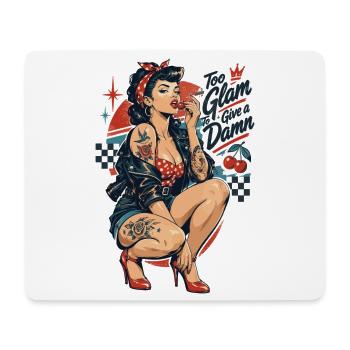 Rockabilly Outlaw Pin-Up: Too Glam to Damn - Mousepad (Querformat) - Weiß - Vorne