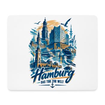 Hamburg Silhouette – Das Tor zur Welt Design - Mousepad (Querformat) - Weiß - Vorne