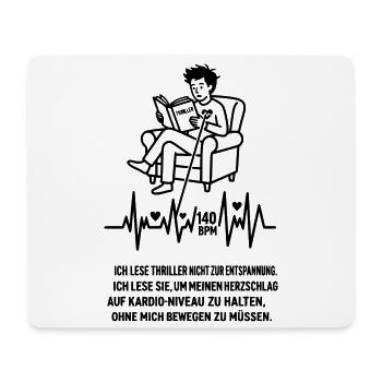 Thriller Leser Kardio Sport Herzsport - Mousepad (Querformat) - Weiß - Vorne
