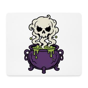 Hexenkessel Rauch Totenkopf Magic Gothic Shirt - Mousepad (Querformat) - Weiß - Vorne