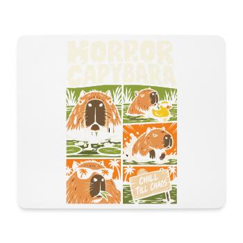 Horror Capybara – Chill Till Chaos Comic - Mousepad (Querformat) - Weiß - Vorne