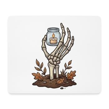 Skeletthand mit brennendem Licht - Mousepad (Querformat) - Weiß - Vorne
