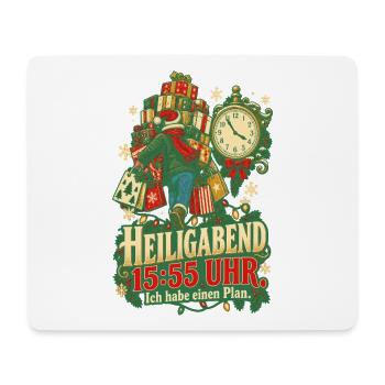 Heiligabend 15:55 Uhr mit Plan - Mousepad (Querformat) - Weiß - Vorne