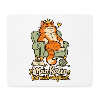 Mein Kater hat mich adoptiert - Mousepad (Querformat) - Weiß - Vorne