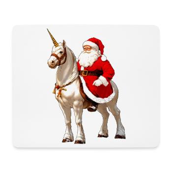Reiter Weihnachten / Santa Einhorn - Mousepad (Querformat) - Weiß - Vorne