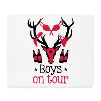 60 Macho Hirsch Geweih Boys on Tour Deer Männer - Mousepad (Querformat) - Weiß - Vorne