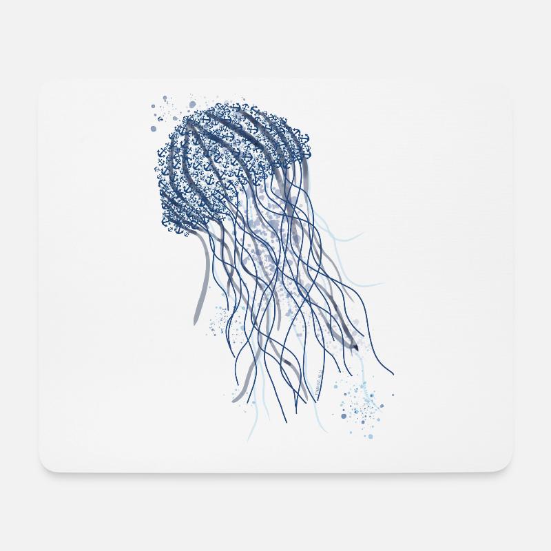 Anker Qualle - Mousepad (Querformat) - Weiß