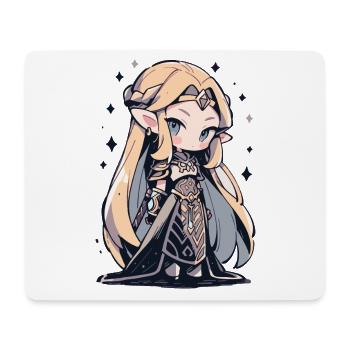 Cute Chibi Princess - Cute Fairy Tale Design - Mouse Pad (horizontal) - white - Front