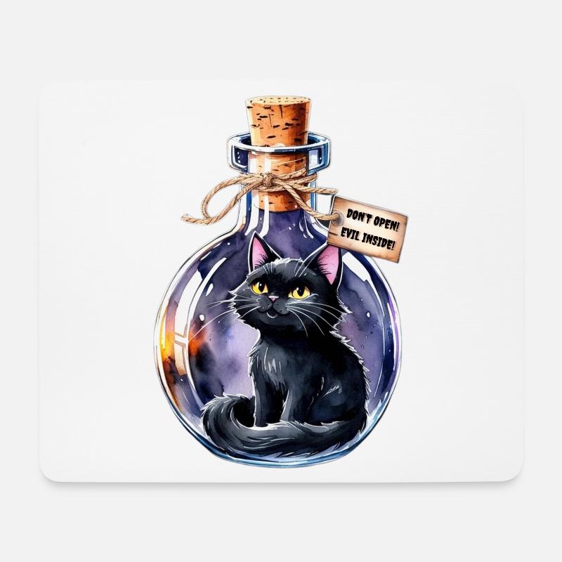 magische Katze - Mousepad (Querformat) - Weiß