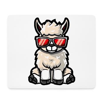 Alpaca Llama Cool Comic - Mouse Pad (horizontal) - white - Front