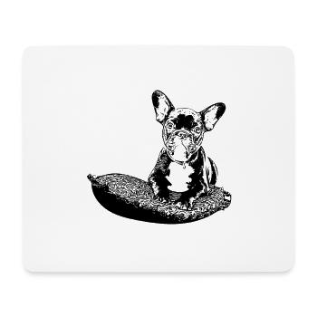 Französische Bulldogge - Mousepad (Querformat) - Weiß - Vorne