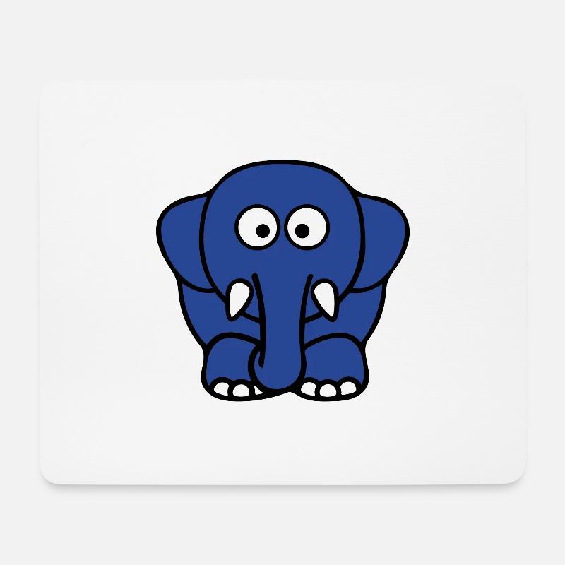 Blauer Elefant - Mousepad (Querformat) - Weiß